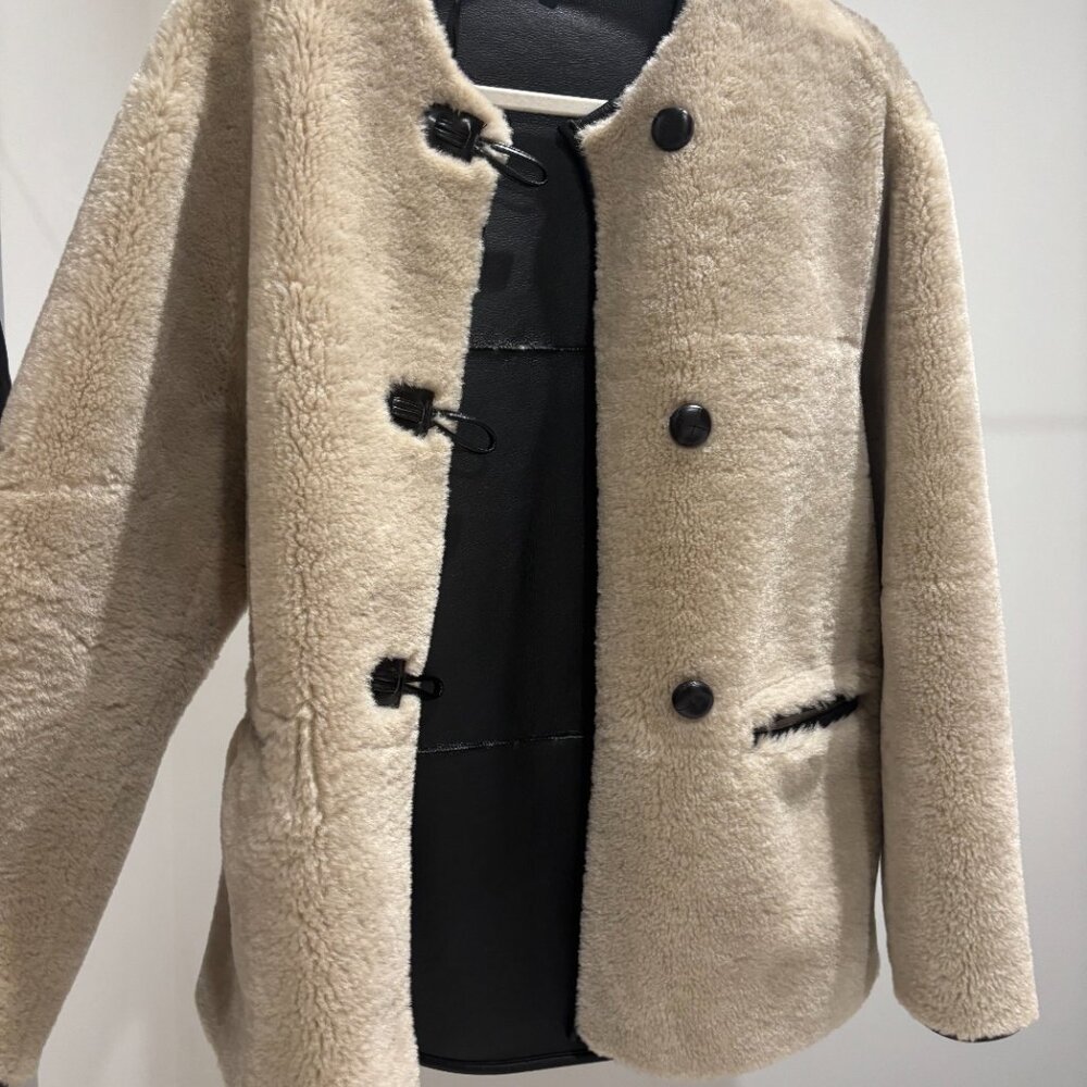 MANGO Faux Fur Shearling Jacket